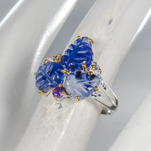Load image into Gallery viewer, Blue Sapphire Ring 925 Sterling Silver Size 17.5
