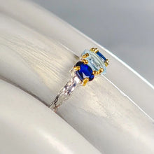 Load image into Gallery viewer, Blue Topaz Ring 925 Sterling Silver Size 16.5
