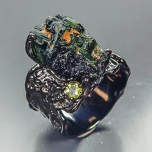 Load image into Gallery viewer, Tourmaline Ring 925 Sterling Silver Size 18
