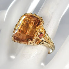Lejupielādēt attēlu galerijas skatītājā, Citrine Quartz Ring 925 Sterling Silver Size 18
