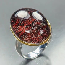 Загрузить изображение в средство просмотра галереи, Ghost Quartz 23x16 mm  8.46 gr Ring 925 Sterling Silver Size 18
