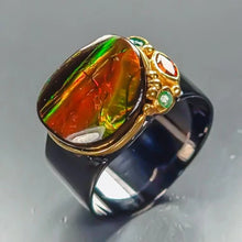 Загрузить изображение в средство просмотра галереи, Ammolite Ring 925 Sterling Silver Size 18
