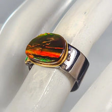 Загрузить изображение в средство просмотра галереи, Ammolite Ring 925 Sterling Silver Size 18
