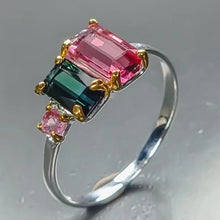 Lejupielādēt attēlu galerijas skatītājā, Tourmaline Ring 925 Sterling Silver 1.7 gr  Size 17.5
