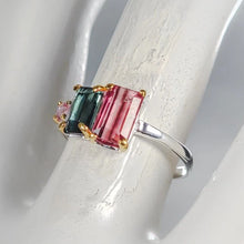 Lejupielādēt attēlu galerijas skatītājā, Tourmaline Ring 925 Sterling Silver 1.7 gr  Size 17.5
