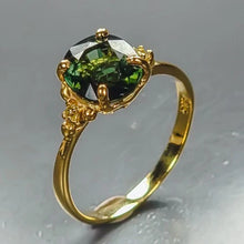 Загрузить изображение в средство просмотра галереи, Tourmaline Ring 925 Sterling Silver  2.21 gr  Stone Size 9x8  Size 17

