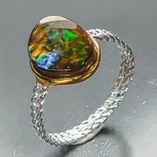 Загрузить изображение в средство просмотра галереи, Ammolite Ring 925 Sterling Silver Size 17.5
