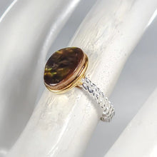 Загрузить изображение в средство просмотра галереи, Ammolite Ring 925 Sterling Silver Size 17.5
