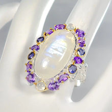 Загрузить изображение в средство просмотра галереи, Moonstone Ring Silver 925 28 ct Size 18.5 14.4 g

