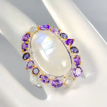 Загрузить изображение в средство просмотра галереи, Moonstone Ring Silver 925 28 ct Size 18.5 14.4 g
