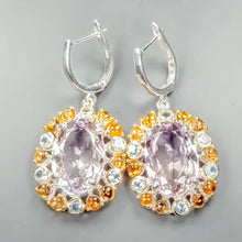 Загрузить изображение в средство просмотра галереи, Серьги Аметист  51x23x14.; серебро 925
