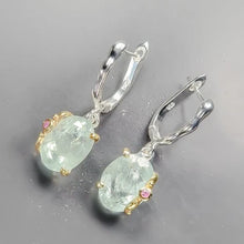 Загрузить изображение в средство просмотра галереи, Aquamarine Earrings 925 Sterling Silver  5.46 gr  34x14x12 mm
