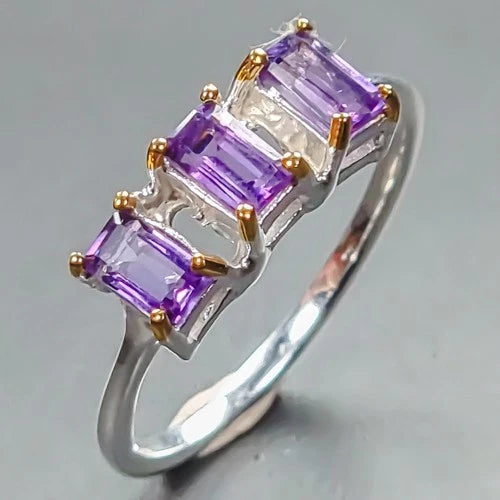 Amethyst Ring Silver 925 Size 16.5 2 g