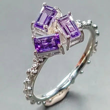 Загрузить изображение в средство просмотра галереи, Кольцо Аметист 5x3 мм   2.7 гр , 16,5 размер ; серебро 925
