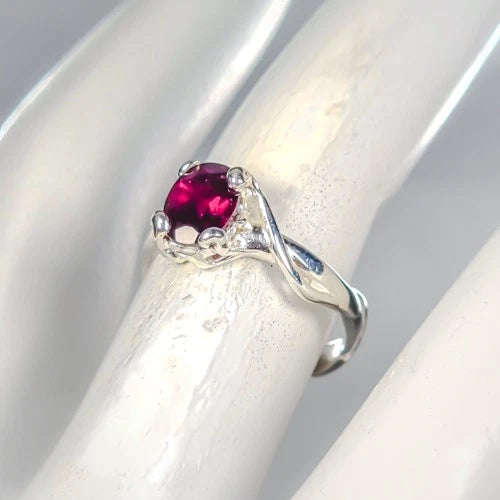 Rhodolite Garnet Ring Silver 925 Size 16.5 2.7 g