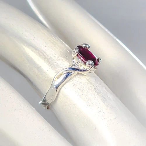 Rhodolite Garnet Ring Silver 925 Size 16.5 2.7 g