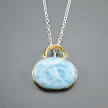 Load image into Gallery viewer, Larimar Pendant with Silver Chain Silver 925 10.8 g
