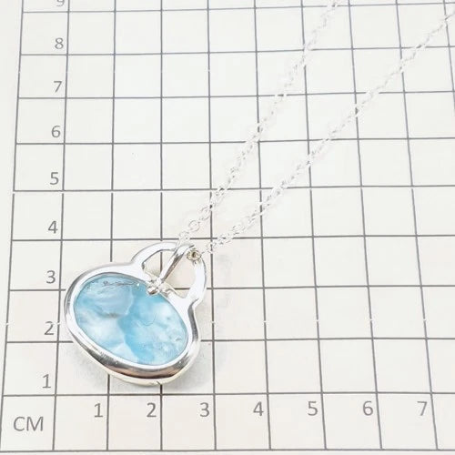 Larimar Pendant with Silver Chain Silver 925 10.8 g