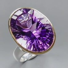 Загрузить изображение в средство просмотра галереи, Кольцо Аметист 28 карат  21x15мм   10 гр ; 18,5 размер ; серебро 925

