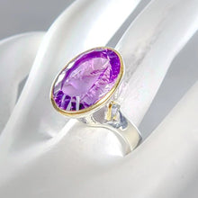 Загрузить изображение в средство просмотра галереи, Кольцо Аметист 28 карат  21x15мм   10 гр ; 18,5 размер ; серебро 925
