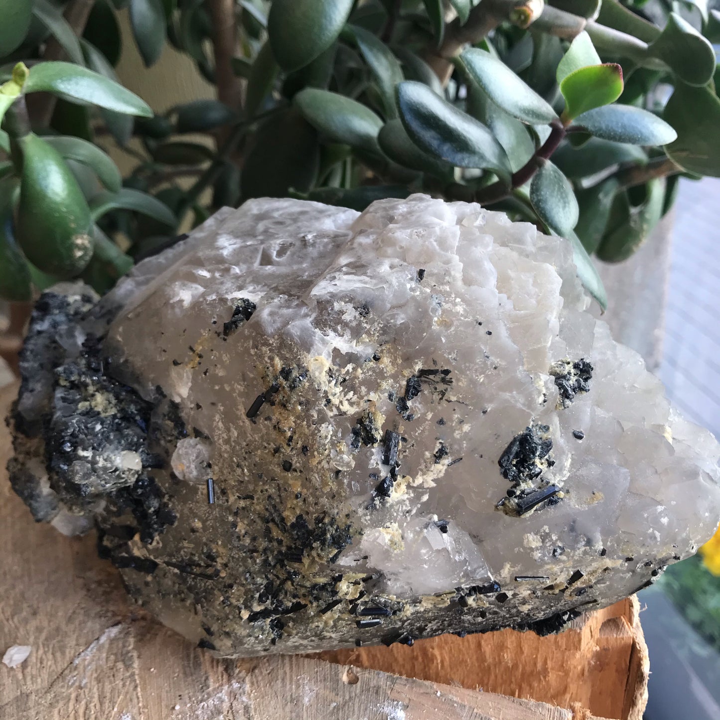 Quartz Druze with Green Tourmaline and Rutile 2600 g 20 × 13 × 10 cm