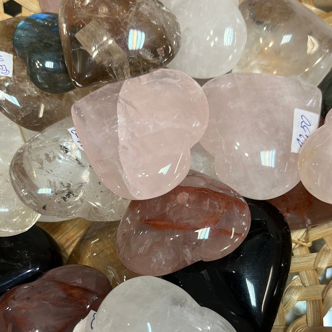 Сердца розовый кварц 3.5 см